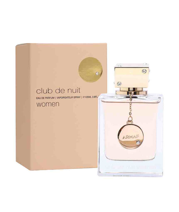 Armaf Club De Nuit Women perfume bottle, 105ml, with elegant packaging and floral design visible in the image.