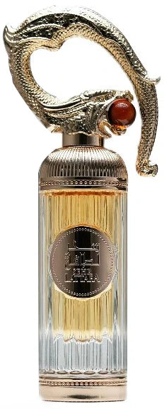 Lattafa Sehr Eau De Parfum 100ml bottle for men and women, elegant perfume with a sleek design and clear glass container.