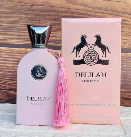 Maison Alhambra Delilah Pour Femme Eau De Parfum 100ML for women, elegant glass bottle with floral and fruity fragrance notes