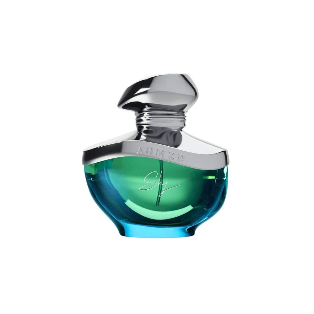 Ahmed Al Maghribi Shy Eau de Parfum 60ml bottle for men and women, elegant glass packaging with a sleek design.