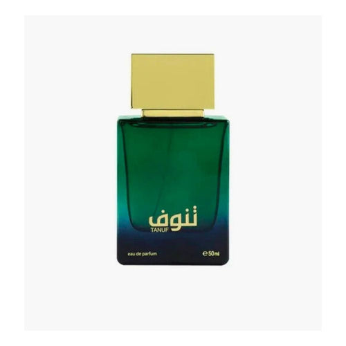 Ahmed Al Maghribi Tanuf Eau de Parfum 50ml bottle for men and women, showcasing the elegant glass fragrance container.