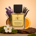 Rini Deals Orchid Vanilla EDP perfume bottle with floral and vanilla notes, elegant packaging, and a sleek design.