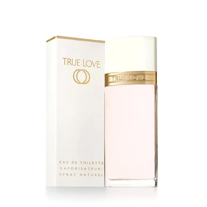Elizabeth Arden True Love Eau de Toilette 100ml for women, featuring the elegant perfume bottle with floral design.