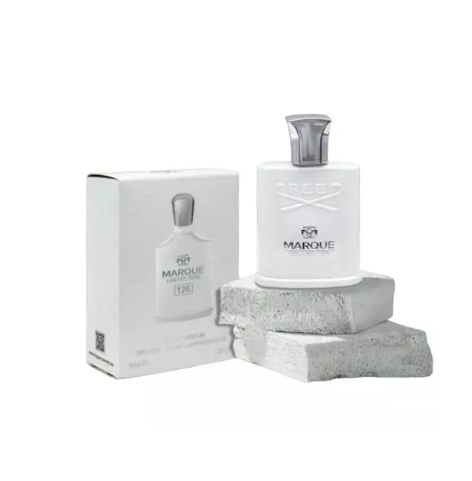 Fragrance World Marque Collection Creed 126 Eau De Parfum 30ml for men and women, featuring elegant perfume bottle and label