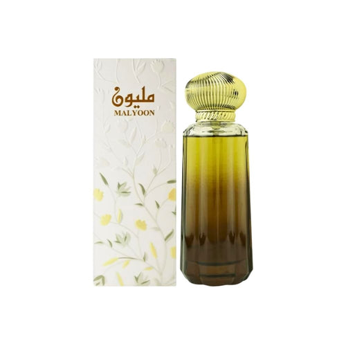 Ahmed Al Maghribi Malyoon Eau de Parfum 100ml bottle for men and women, elegant fragrance with a sleek design.