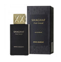 Swiss Arabian Shaghaf Oud Aswad Eau De Parfum 75ml bottle, sleek design, for men and women, with dark-colored fragrance liquid.