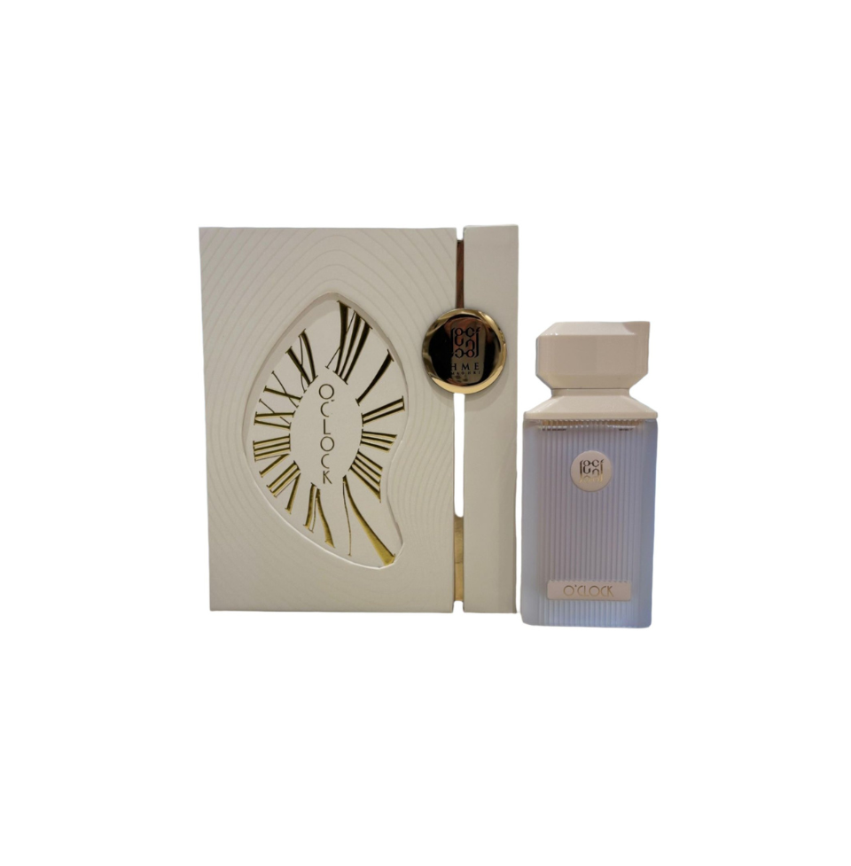Ahmed Al Maghribi O'Clock Eau de Parfum 100ml bottle for men and women with elegant packaging and sleek design.
