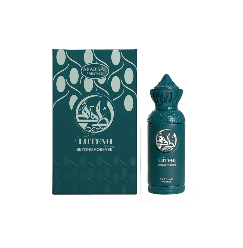 Arabiyat Prestige Lutfah Beyond Forever 80ml perfume bottle for men and women by Rini Deals, showcasing the elegant fragrance packaging