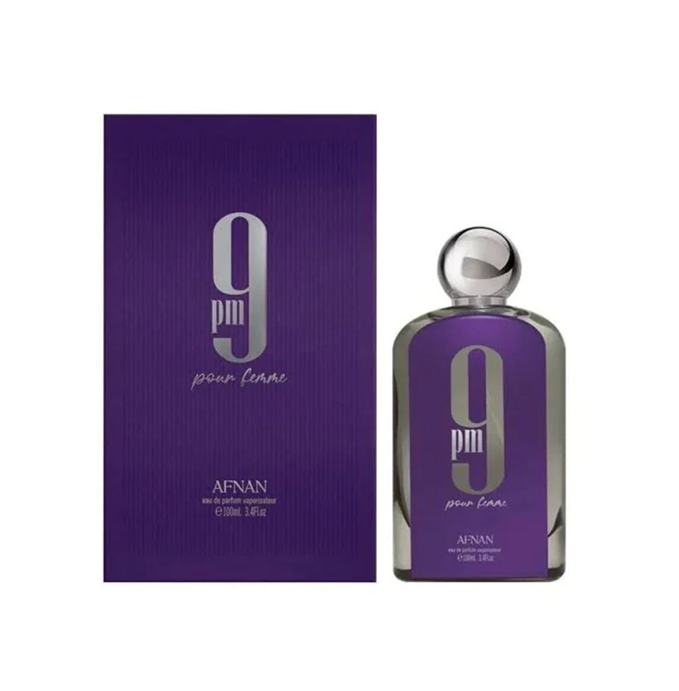 Afnan 9PM Femme Eau De Parfum bottle for women, 100ml, with elegant packaging and floral fragrance notes.