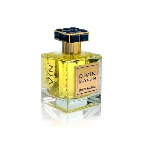 Fragrance World Divin Asylum Eau de Parfum 100ml bottle for men and women with elegant design and clear glass packaging