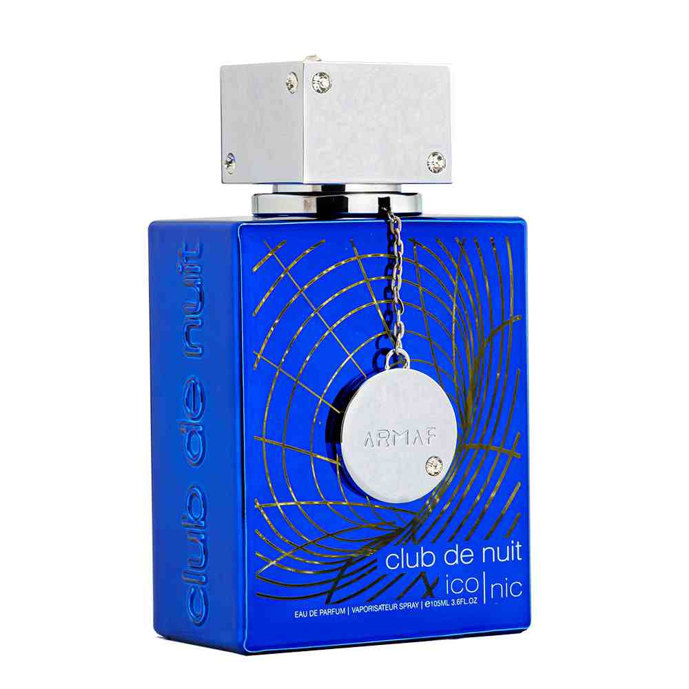 Armaf Club De Nuit Iconic Eau De Parfum 105ml bottle with black cap and sleek design, set against a neutral background.