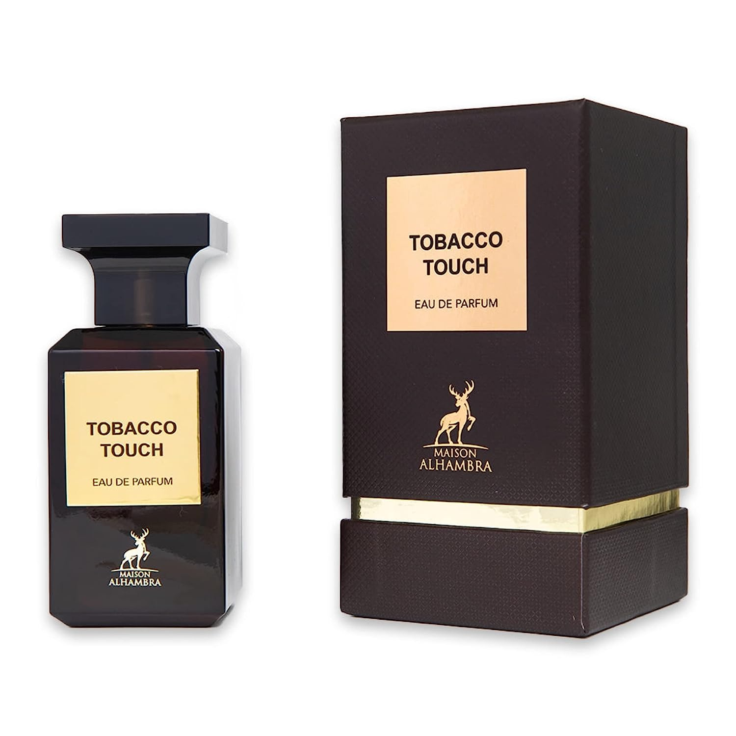 Alhambra Tobacco Touch Edp 80ml bottle with elegant packaging, showcasing the luxurious fragrance for men.