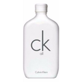 Calvin Klein CK All unisex EDT bottle with sleek transparent design and minimalist label, showcasing the fragrance inside.