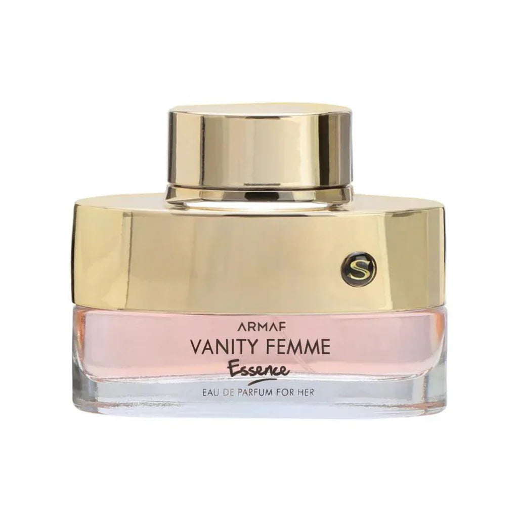 Armaf Vanity Femme Essence Eau De Parfum for women, 100ml bottle with elegant packaging and floral fragrance design.