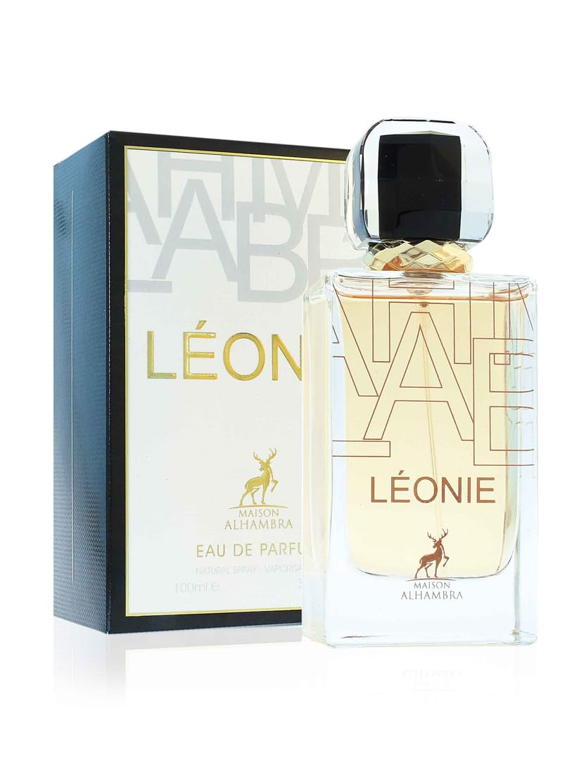 Alhambra Leonie Intense perfume bottle in 100ml with elegant packaging, showcasing the luxurious fragrance design.