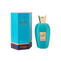 Zimaya Rabab Blue Eau De Parfum Spray 100ml unisex bottle with blue and silver design, showcasing the fragrance container.