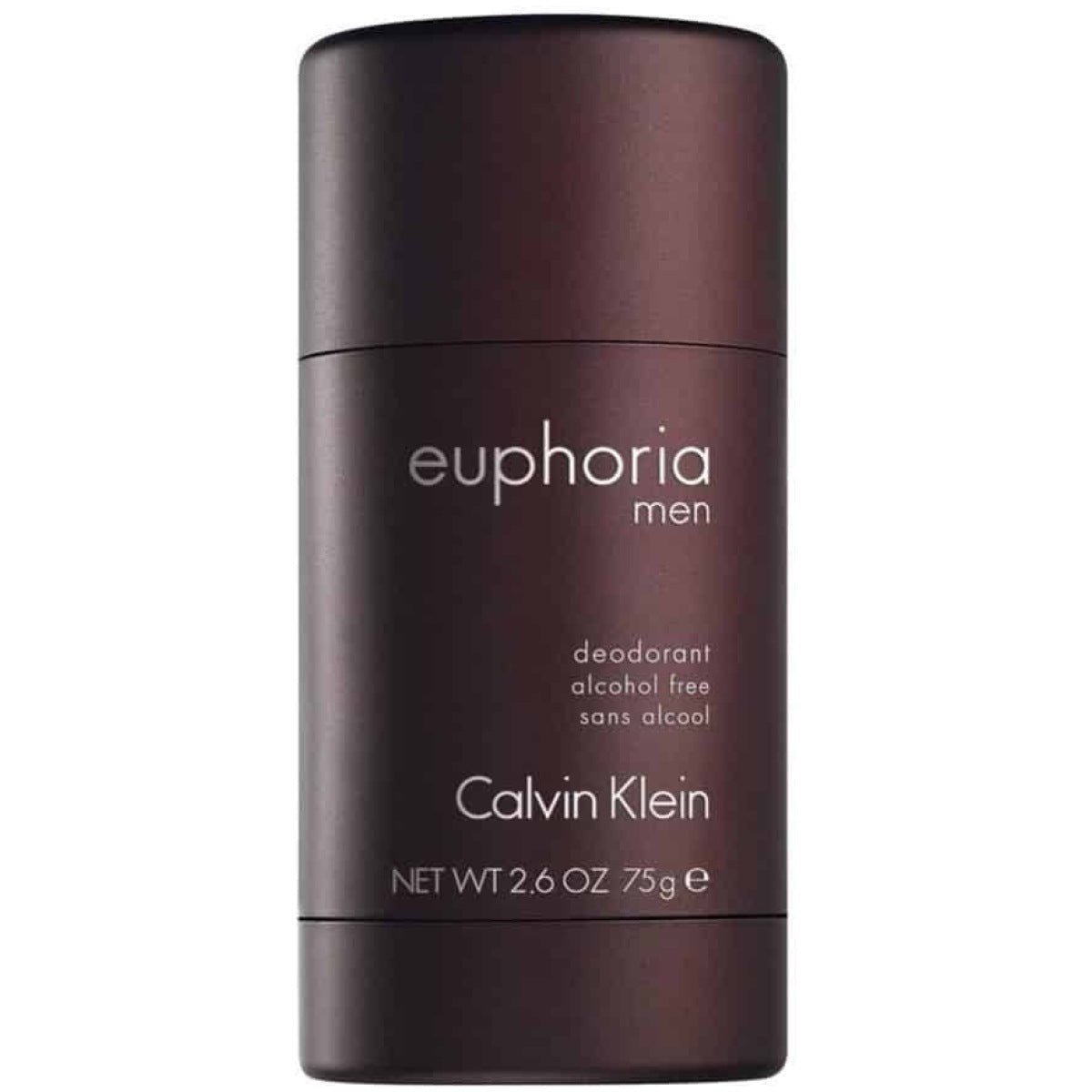 Calvin Klein Euphoria deodorant stick for men with sleek silver packaging and smooth application surface.
