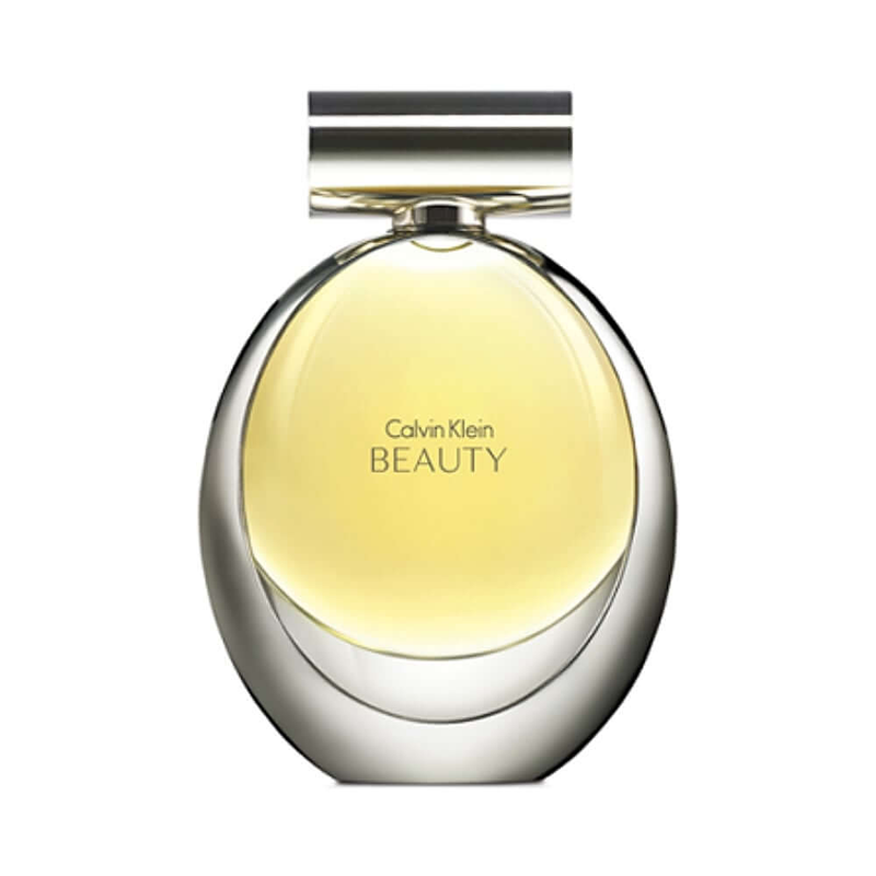 Calvin Klein Beauty women's Eau de Parfum bottle with elegant glass design and floral accents on the label.