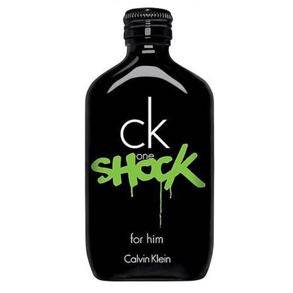 Calvin Klein One Shock For Him EDT 100ml men's fragrance bottle with black cap and sleek design.