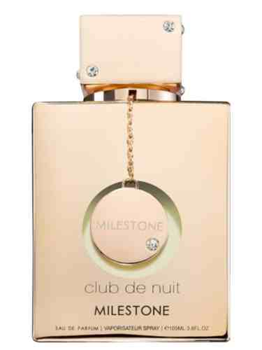 Armaf Club De Nuit Milestone 105ml Eau de Parfum bottle with sleek design and clear glass showcasing the fragrance inside.