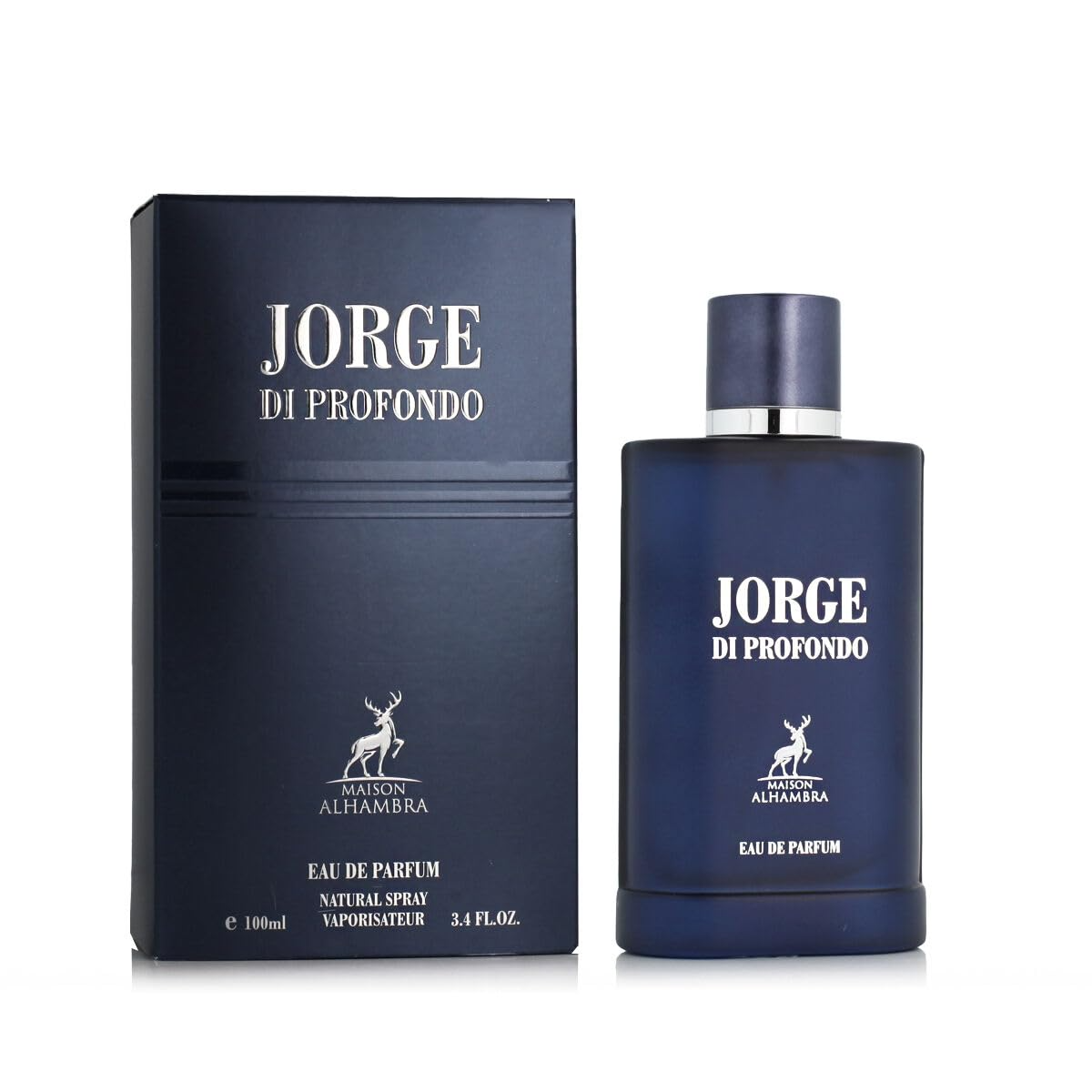 Alhambra Jorge Di Profondo 100ml perfume bottle with elegant design and clear glass showcasing the fragrance inside.