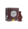 A bottle of AJMAL TEMPEST CONCENTRATED PERFUME OIL FOR MEN & WOMEN stands before its ornate brown box, featuring a metallic maroon finish with silver text and refined silver and gold decorative accents for a touch of elegance.