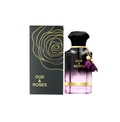Ahmed Al Maghribi Oud & Roses women's Eau de Parfum 60ml bottle with floral and woody fragrance details visible.