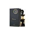 Lattafa His Confession Eau De Parfum 100ml for men, featuring a sleek glass bottle with a dark-colored cap.