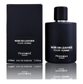 Paris Corner Noir En Leather Eau De Parfum 100ml bottle with black and gold packaging, showcasing a luxurious leather scent.