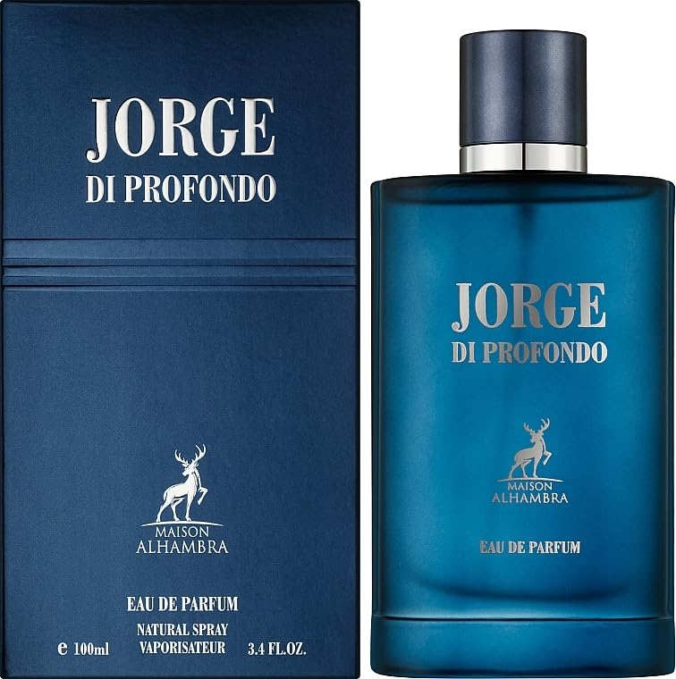 Alhambra Jorge Di Profondo 100ml perfume bottle with elegant packaging and clear glass design.