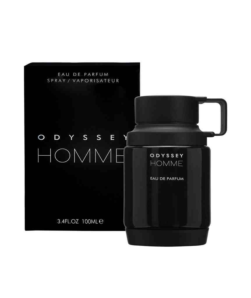 Armaf Odyssey Men Eau de Parfum 100ml bottle with sleek design and black cap, displayed on a plain background.