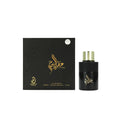 Arabiyat Prestige Attar Al Youm Black Eau De Parfum 100ml bottle for men and women, elegant black packaging and spray nozzle.