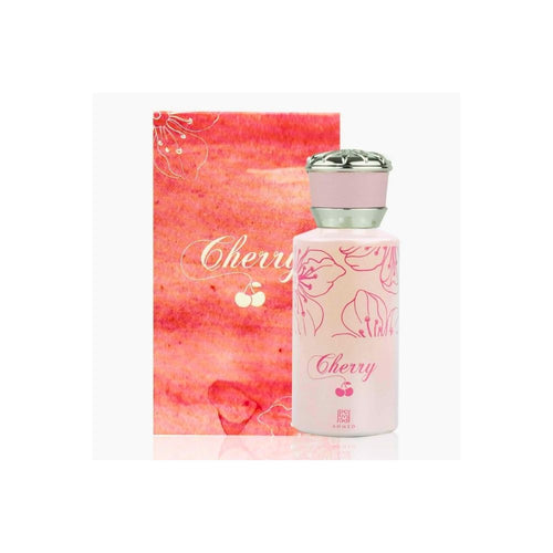 Ahmed Al Maghribi Cherry Eau de Parfum 50ml for women bottle with elegant floral design and cap, showcasing the luxurious fragrance.
