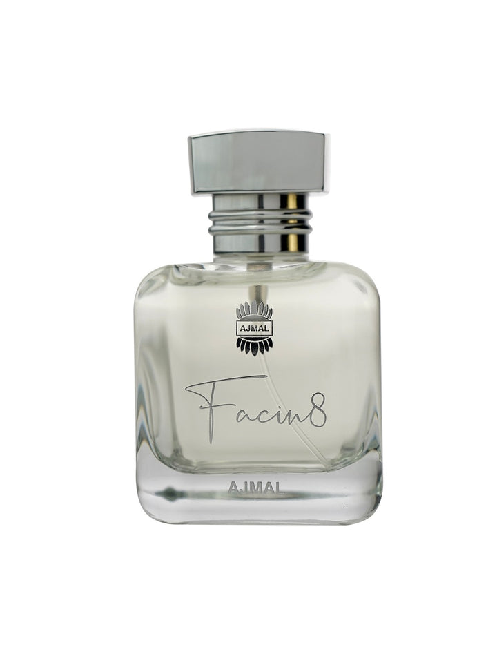 Ajmal Facin8 Eau De Parfum for men in a 100ml bottle, featuring a sleek design and masculine fragrance.