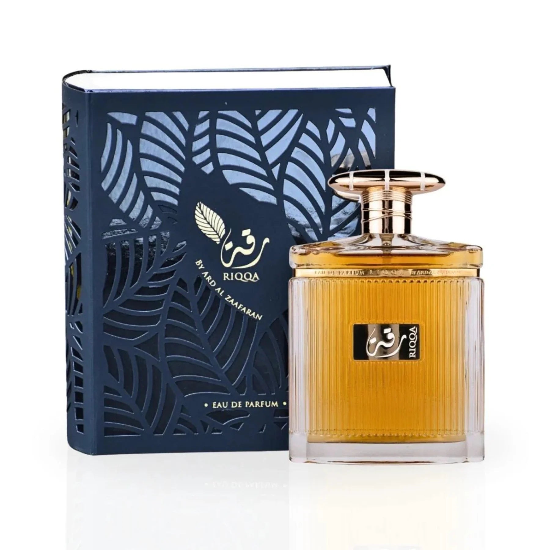 Ard Al Zaafaran Riqqa Eau De Parfum bottle, 100ml, for men and women, featuring an elegant fragrance bottle design.