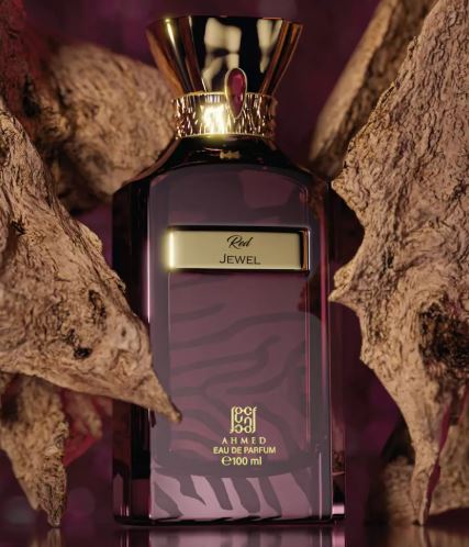 Ahmed Al Maghribi Red Jewel Eau de Parfum for Men in 100ml bottle, featuring a sleek design and vibrant red accents.
