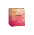A pink and orange box of AJMAL REGINA POUR FEMME EAU DE PARFUM 100ML FOR WOMEN features gold floral designs and "Regina" prominently displayed on the front.