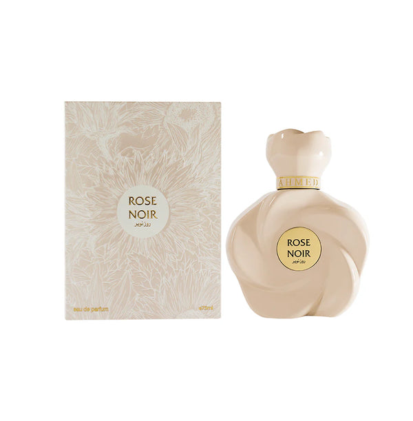Ahmed Al Maghribi Rose Noir Eau De Parfum 75ml for women, elegant glass bottle with floral rose scent and black accents.