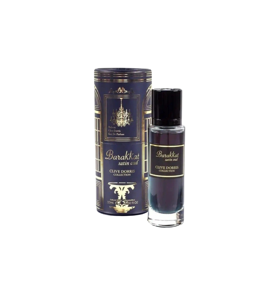 FRAGRANCE WORLD CLIVE DORRIS COLLECTION BARAKKAT SATIN OUD EAU DE PARFUM 30ML FOR MEN & WOMEN