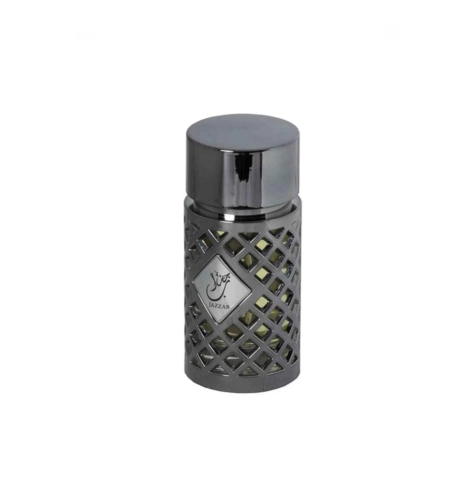 Ard Al Zaafaran Jazzab Silver perfume bottle for men and women, 100ml, with sleek silver design and elegant branding.