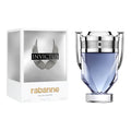 Paco Rabanne Invictus Eau de Toilette 100ml for men, showing the sleek green and gold bottle with the brand logo.