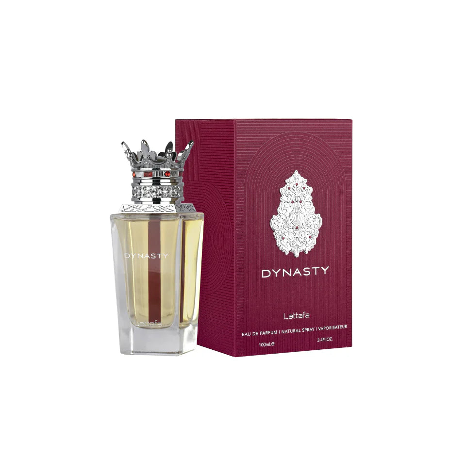 Lattafa Dynasty Eau de Parfum 100ml for men and women with elegant bottle design and luxurious fragrance.