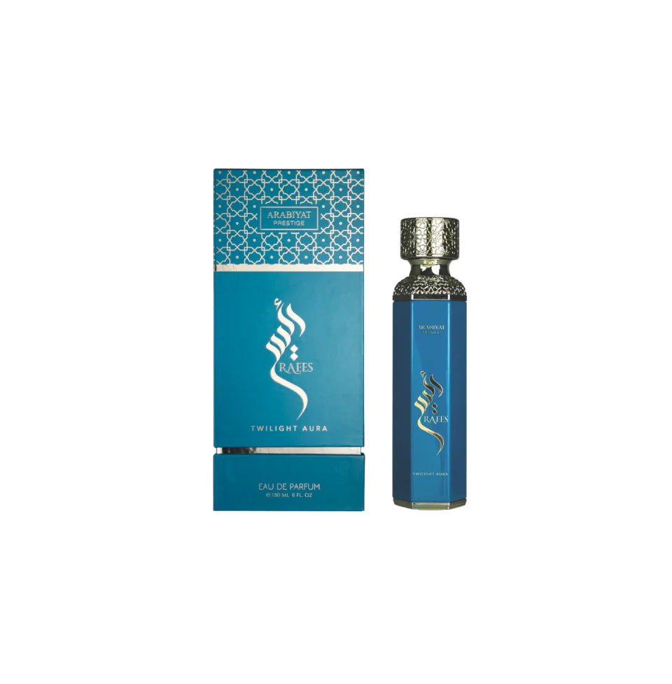Arabiyat Prestige Raees Twilight Aura Eau de Parfum bottle with elegant design, 180ml, for men and women, by Rini Deals