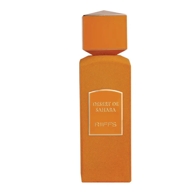 Riiffs Desert De Sahara Eau De Perfume 100ml for Men, featuring a sleek glass bottle with a modern design.