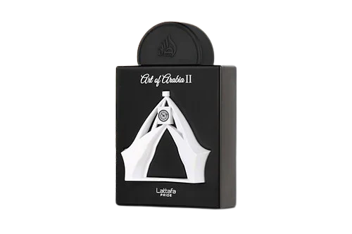 Lattafa Pride Art Of Arabia I Eau De Parfum 100ml for men and women, elegant bottle with gold accents and floral design.