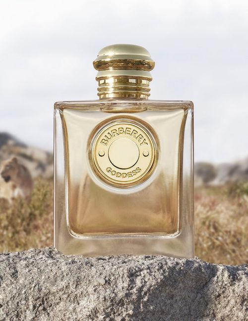 Miniature Burberry Goddess Eau De Parfum 5ml bottle for women, featuring elegant perfume with floral and woody notes.