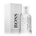BOSS Bottled Unlimited Eau De Toilette 100ml bottle for men with sleek black and silver design, shown from side angle.
