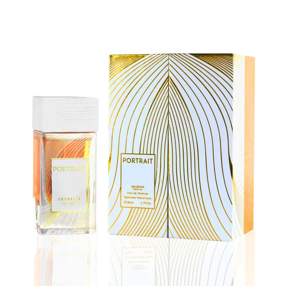 Arabiyat Prestige Portrait Eau De Parfum for Women in 80ml bottle, featuring elegant floral scent and stylish perfume packaging.