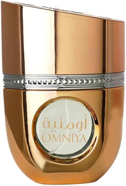 Arabiyat Prestige Omniya Eau De Parfum for women in a 100ml bottle, elegant glass bottle with a sleek design.