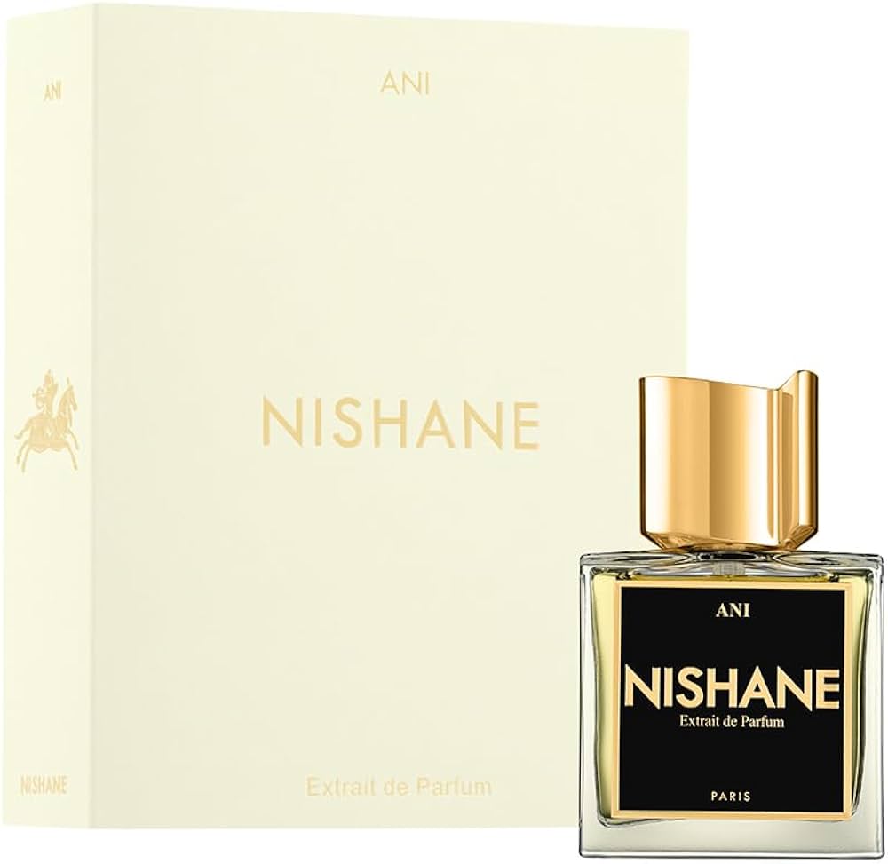 Nishane Ani Extrait De Parfum 100ml bottle with elegant label, designed for both men and women, featuring a sleek, minimalist style.